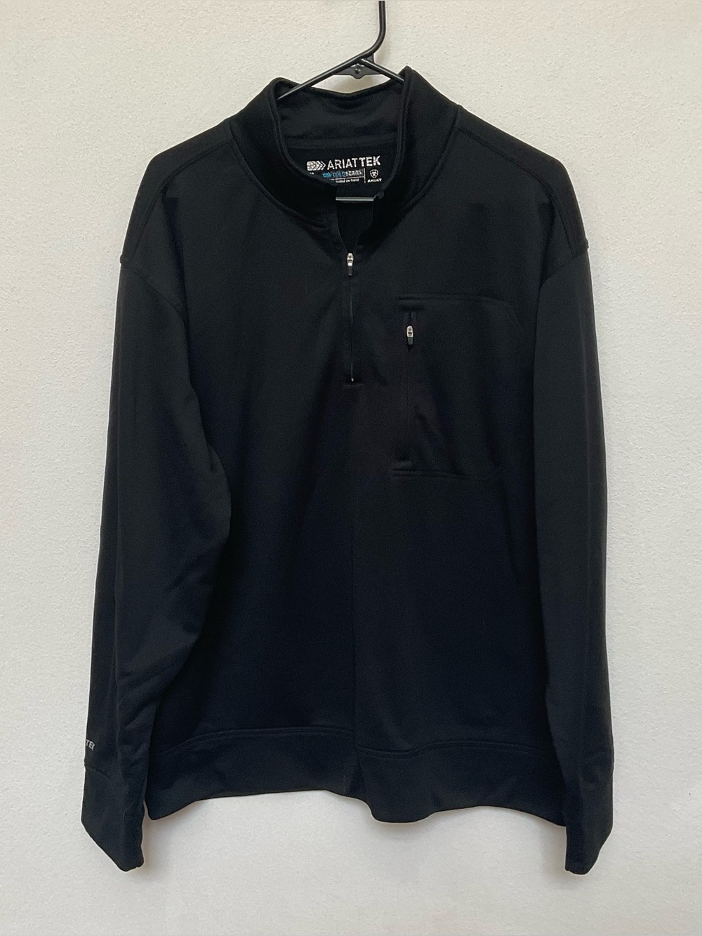 Ariattek Cold Series Black Fleece Lined Quarter Zip Jacket Size XL Chest Pocket